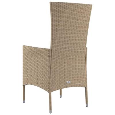 Tuinstoelen 4 st met kussens poly rattan beige - thumbnail
