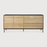 Ethnicraft Dressoir 'Blackbird' Gevernist Eikenhout, 180cm - thumbnail