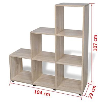 Boekenkast/presentatiemeubel trapvormig 107 cm eikenkleur