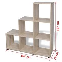 Boekenkast/presentatiemeubel trapvormig 107 cm eikenkleur - thumbnail