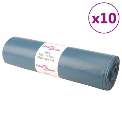Vuilniszakken 100 st 240 l blauw