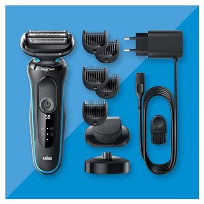Braun 51-M4500CS Series 5 Elektrisch Scheerapparaat Zwart/Blauw Braun 51-M4500CS Series 5 Elektrisch Scheerapparaat Zwart/Blauw