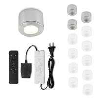 Set LED-opbouwspot met afstandsbediening Parma zilver 3W dimbaar 1-12 stuks - thumbnail