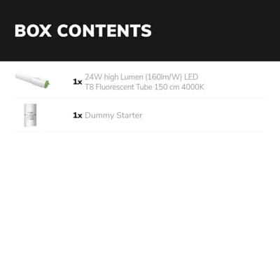 Set van 2 LED TL Buizen 150 cm - T8 (G13) - 24W 3840lm - 160lm/W - High lumen - vervangt 128W (128W/840) - 4000K - flikkervrij