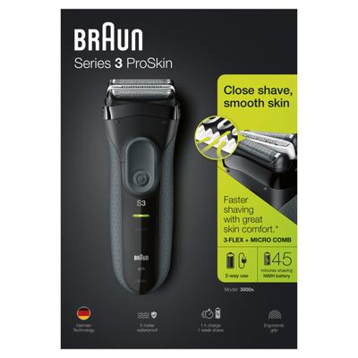 Braun Series 3 3000S Scheerapparaat Zwart