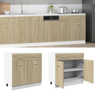 Onderkast met lade Lyon 80x46x81,5 cm bewerkt hout sonoma eikenkleurig