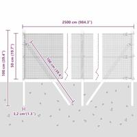 VidaXL Afrasteringspaal zilver 25 x 0,5 m (12 x 12 mm gaas) staal - thumbnail