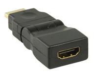 Flexibele adapter HDMI male naar HDMI female verguld - thumbnail