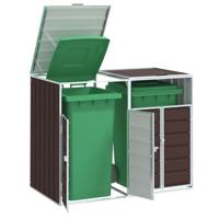 VidaXL Containerberging voor 2 containers 144x81x113 cm staal bruin - thumbnail