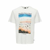 Heren-T-Shirt met Korte Mouwen Only & Sons Onskolton Reg Beach Wit - Maat: S - thumbnail