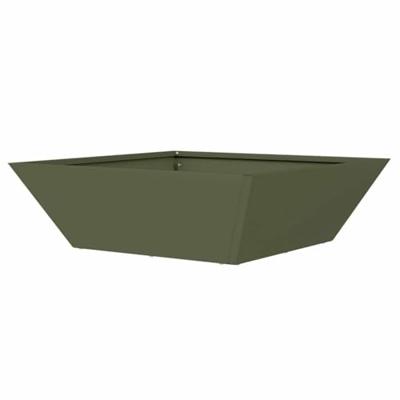 VidaXL Tuin bloempot olijf groen 50 x 50 x 15 cm koudgewalst staal VidaXL Tuin bloempot olijf groen 50 x 50 x 15 cm koudgewalst staal