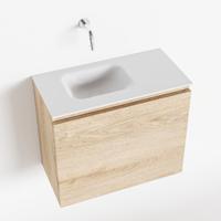 MONDIAZ OLAN 60cm toiletmeubel washed_oak. LEX wastafel talc links geen kraangat - thumbnail