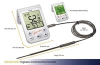 TFA Dostmann 14.1510.02 Barbecuethermometer Bewaking van kerntemperatuur, Kabelsensor Braden, Grillen, Langzaam garen - thumbnail