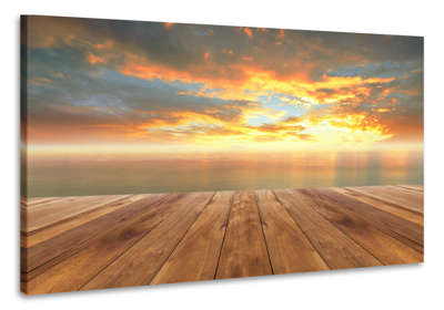 Schilderij - Uitzicht op zee, 2 maten, Premium print