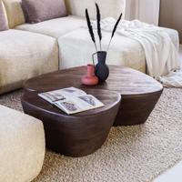 Eleonora Salontafel 'Mila' Organisch, Mangohout, 70 x 53cm, kleur Bruin - thumbnail