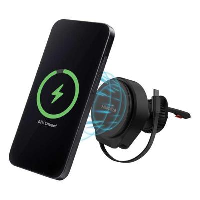 Mobilize MagSafe Compatible Car Holder/Charger 25W Qi2.2 with Retractable USB-C Cable Black