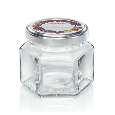 Leifheit 3209 jampot zeshoekig 106 ml glas/zilver