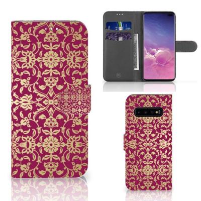 Wallet Case Samsung Galaxy S10 Plus Barok Pink | Portemonnee hoesje