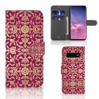 Wallet Case Samsung Galaxy S10 Plus Barok Pink | Portemonnee hoesje - thumbnail