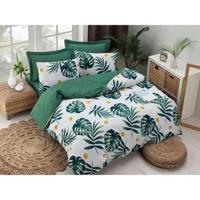 Beddengoedset - 1 dekbedovertrek 220 x 240 cm + 2 kussenslopen 60 x 60 cm - 65% katoen, 35% polyester - Groen - thumbnail