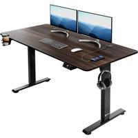 Zit sta Bureau In hoogte verstelbaar Donkerbruin 140x60x73-118cm - thumbnail