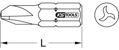 KS Tools 911.7872 Tri-Wing-bit 0 Speciaal staal E 6.3 1 stuk(s)