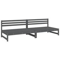 Tuinmiddenbanken 2 st 120x80 cm massief grenenhout grijs - thumbnail