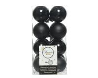 Kerstballen plastic dia. 4 cm zwart 16 st Decoris - Decoris - thumbnail