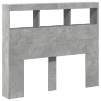 Hoofdbordkast met LED-verlichting 120x17x102 cm betongrijs - thumbnail