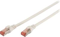 Digitus DK-1644-005-WH-10 RJ45 Netwerkkabel, patchkabel CAT 6 S/FTP 0.50 m Wit Folie afscherming, Afscherming totaal, Afgeschermd, Halogeenvrij, Simplex, - thumbnail