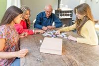 Domino dubbel 12 Mexican Train in beuken kist - thumbnail