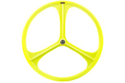 Teny Rim Tri Spoke Fixed Gear Achterwiel - Neon Geel Teny Rim Tri Spoke Fixed Gear Achterwiel - Neon Geel