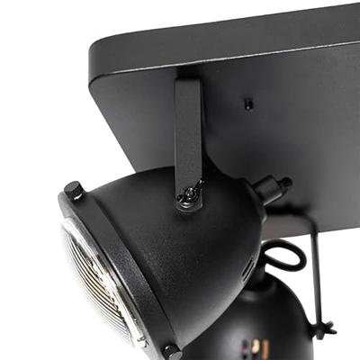 QAZQA Industriële spot zwart 4-lichts - Emado QAZQA Industriële spot zwart 4-lichts - Emado