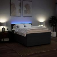 Boxspring met matras stof zwart 140x190 cm - thumbnail