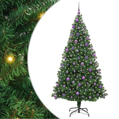 VidaXL Kunstkerstboom groen 210 cm pvc en staal en kunststof