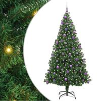 VidaXL Kunstkerstboom groen 210 cm pvc en staal en kunststof - thumbnail