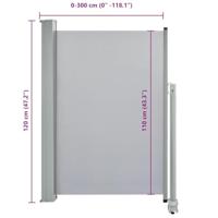 VidaXL Tuinscherm uittrekbaar 120x300 cm grijs - thumbnail