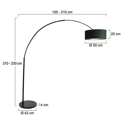 Steinhauer Vloerlamp Sparkled light 8127 zwart kap groene velours Steinhauer Vloerlamp Sparkled light 8127 zwart kap groene velours