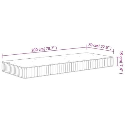 Pocketveringmatras middelhard 70x200 cm - thumbnail