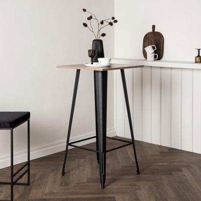 Nohr Vierkante Bartafel 'Jerae' 60 x 60cm, kleur Walnoot/Zwart Nohr Vierkante Bartafel 'Jerae' 60 x 60cm, kleur Walnoot/Zwart