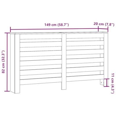 Radiatorombouw 149x20x82 cm bewerkt hout grijs sonoma eiken Radiatorombouw 149x20x82 cm bewerkt hout grijs sonoma eiken