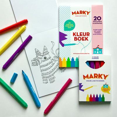 Marky Kleurboek & Markers 6 stuks