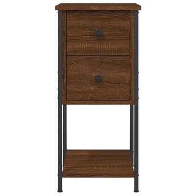 Nachtkastjes 2 st 32x42x70 cm bewerkt hout bruineikenkleurig