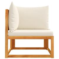 Tuinhoekbank met kussens massief acaciahout - thumbnail