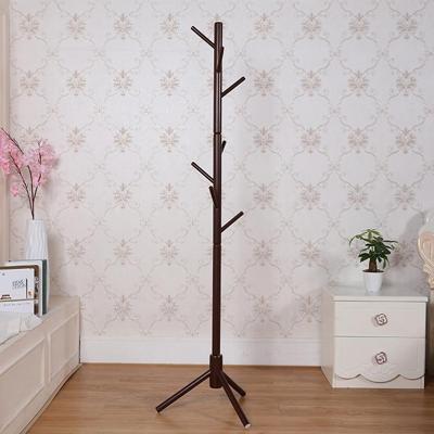 Creatieve boom-vormige massief houten vloer Hatstand kleren opknoping Rack grootte: 176x48x48cm (koffie)