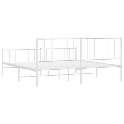 Bedframe met hoofd- en voeteneinde metaal wit 200x200 cm