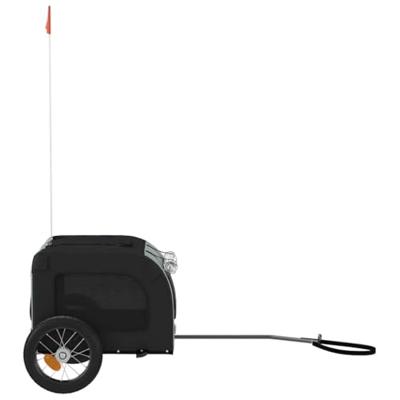 Hondenfietstrailer oxford stof en ijzer grijs en zwart