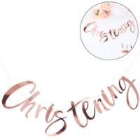 Ginger Ray letterslinger christening rosegoudkleurig 1,5 m | 10 stuks - thumbnail