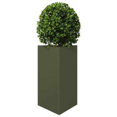 VidaXL Plantenbakken 2 st driehoek 50x43x75 cm staal olijfgroen