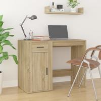 Bureau 100x49x75 cm bewerkt hout sonoma eikenkleurig - thumbnail
